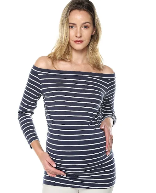 [MA001-4-S] MA001-4 Blusa Materna Escote Bardot (Talla S)