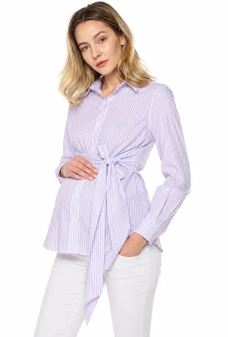 [MA006-1-S] MA006-1 Camisa Maternidad con nudo (Talla S)