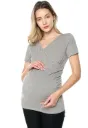 MA016-1 Blusa materna y lactancia con escote en V